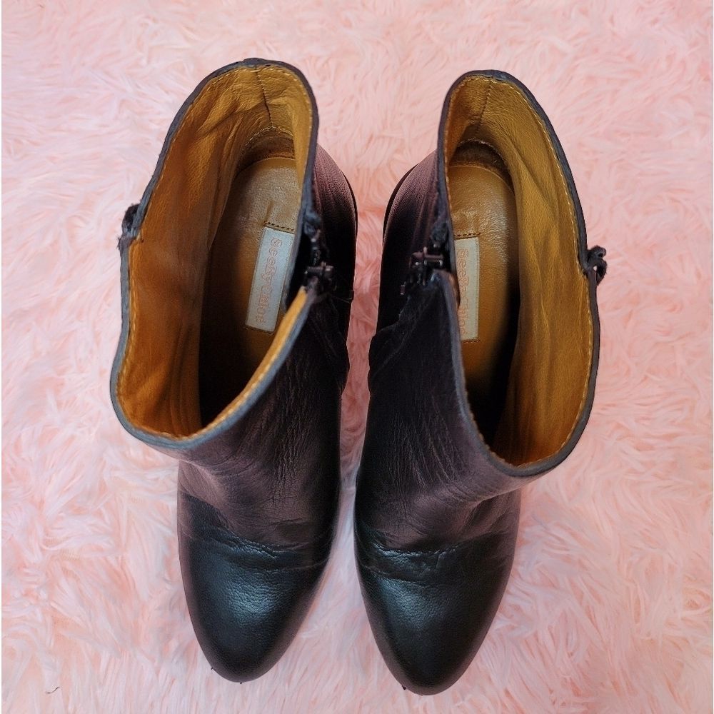 Host PICK 🎆 See by Chloe  Black Wedge Ankle Boots with Fringe - Picture 12 of 16